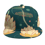 Vintage Lotus Pattern Print Snapback Cap