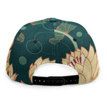 Vintage Lotus Pattern Print Snapback Cap