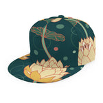 Vintage Lotus Pattern Print Snapback Cap