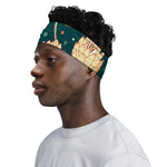 Vintage Lotus Pattern Print Sports Headband