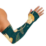 Vintage Lotus Pattern Print Sun Protection Arm Sleeves