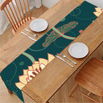 Vintage Lotus Pattern Print Table Runner