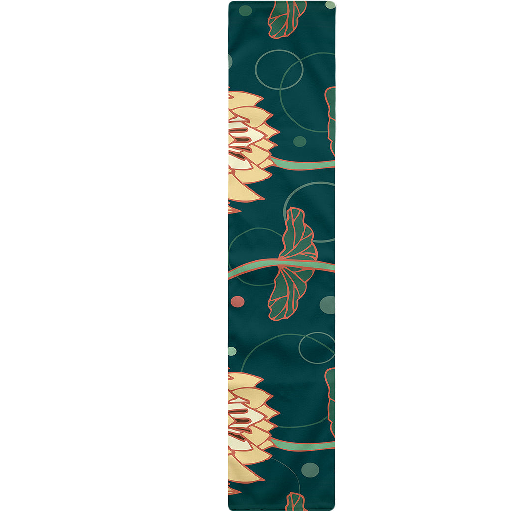 Vintage Lotus Pattern Print Table Runner