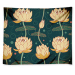 Vintage Lotus Pattern Print Tapestry