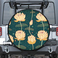 Vintage Lotus Pattern Print Tire Cover