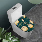 Vintage Lotus Pattern Print Toilet Lid Cover