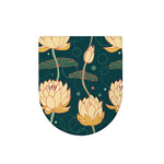Vintage Lotus Pattern Print Toilet Lid Cover
