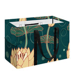 Vintage Lotus Pattern Print Utility Tote Bag