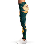 Vintage Lotus Pattern Print Women's Leggings