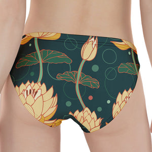 Vintage Lotus Pattern Print Women's Panties