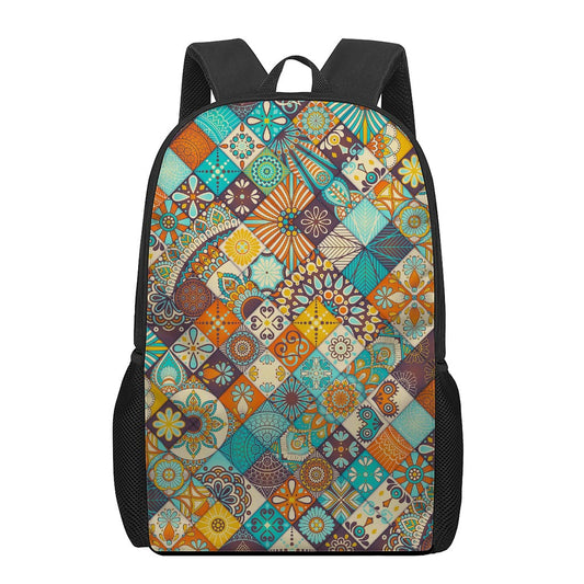 Vintage Mandala Bohemian Pattern Print 17 Inch Backpack