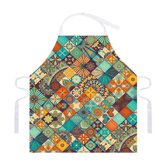 Vintage Mandala Bohemian Pattern Print Adjustable Apron
