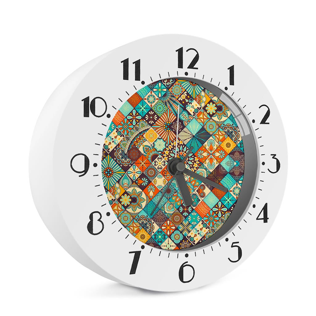 Vintage Mandala Bohemian Pattern Print Alarm Clock
