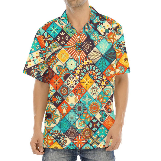 Vintage Mandala Bohemian Pattern Print Aloha Shirt
