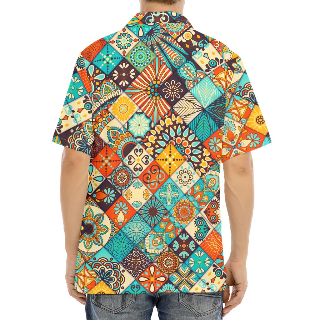 Vintage Mandala Bohemian Pattern Print Aloha Shirt