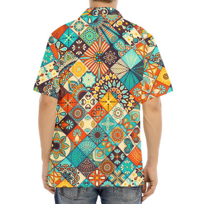 Vintage Mandala Bohemian Pattern Print Aloha Shirt
