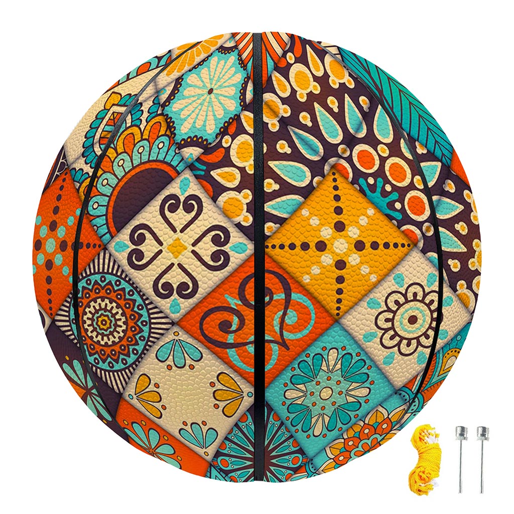 Vintage Mandala Bohemian Pattern Print Basketball