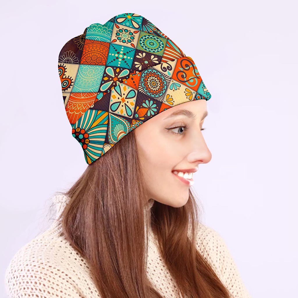 Vintage Mandala Bohemian Pattern Print Beanie