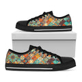 Vintage Mandala Bohemian Pattern Print Black Low Top Sneakers