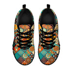 Vintage Mandala Bohemian Pattern Print Black Running Shoes