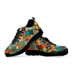 Vintage Mandala Bohemian Pattern Print Black Running Shoes