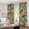 Vintage Mandala Bohemian Pattern Print Dimout Grommet Curtains