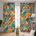 Vintage Mandala Bohemian Pattern Print Dimout Pencil Pleat Curtains