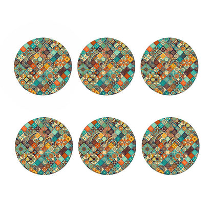 Vintage Mandala Bohemian Pattern Print Coaster Set