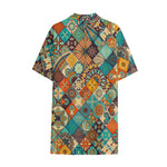 Vintage Mandala Bohemian Pattern Print Cotton Hawaiian Shirt