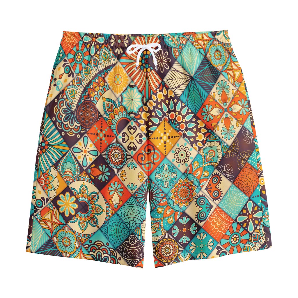 Vintage Mandala Bohemian Pattern Print Cotton Shorts