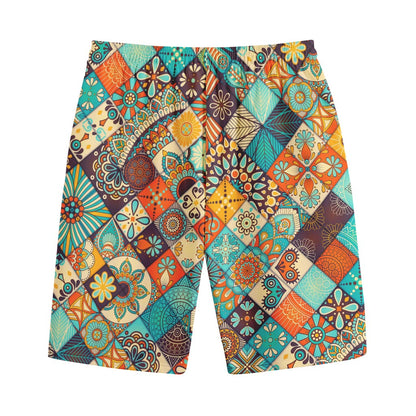 Vintage Mandala Bohemian Pattern Print Cotton Shorts