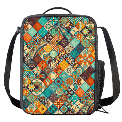 Vintage Mandala Bohemian Pattern Print Crossbody Lunch Bag