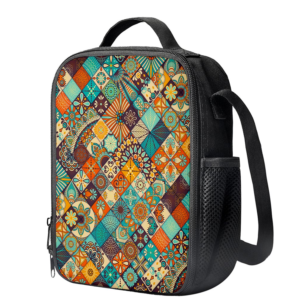 Vintage Mandala Bohemian Pattern Print Crossbody Lunch Bag