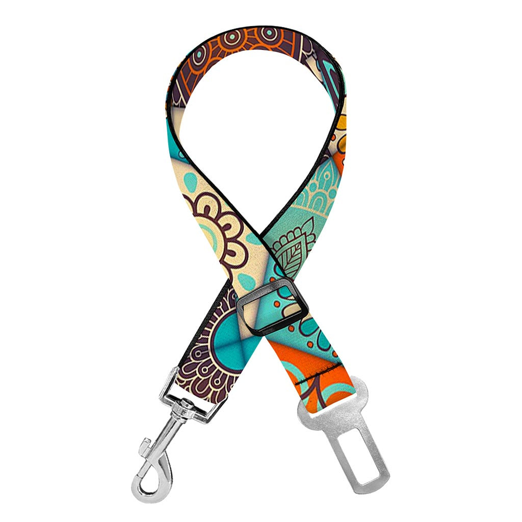 Vintage Mandala Bohemian Pattern Print Dog Seat Belt