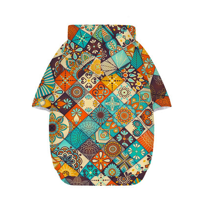 Vintage Mandala Bohemian Pattern Print Dog Zip Up Hoodie