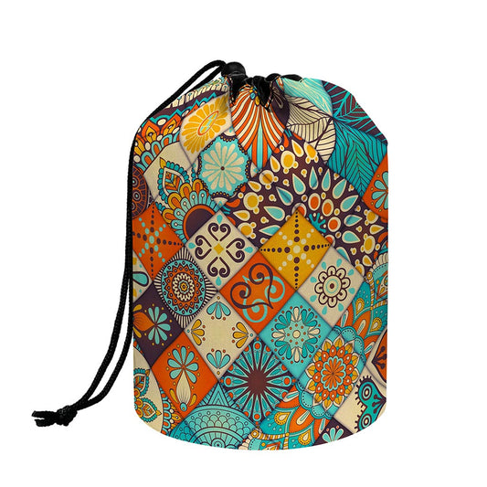 Vintage Mandala Bohemian Pattern Print Drawstring Makeup Bag