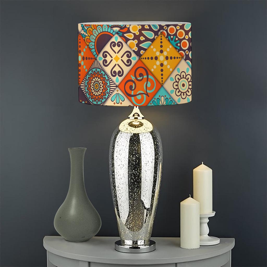 Vintage Mandala Bohemian Pattern Print Drum Lamp Shade
