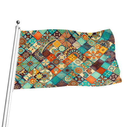 Vintage Mandala Bohemian Pattern Print Flag