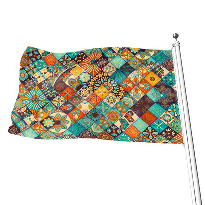 Vintage Mandala Bohemian Pattern Print Flag