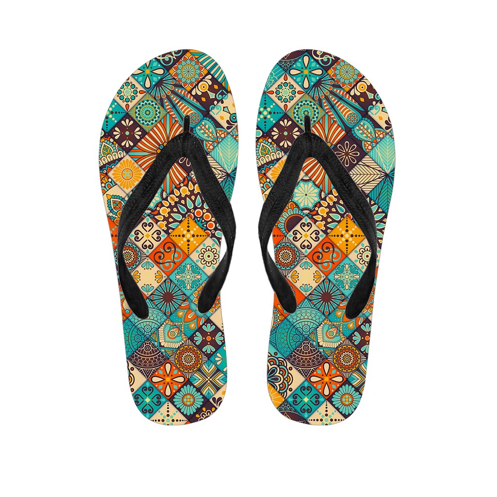 Vintage Mandala Bohemian Pattern Print Flip Flops