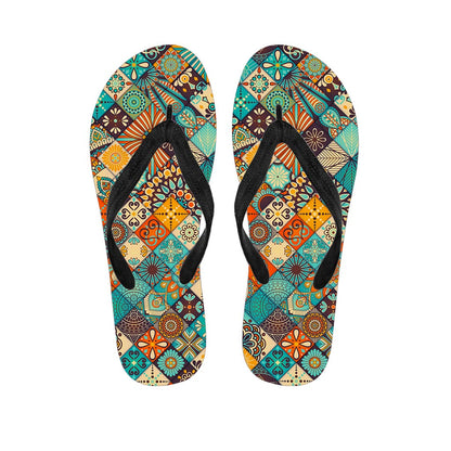 Vintage Mandala Bohemian Pattern Print Flip Flops