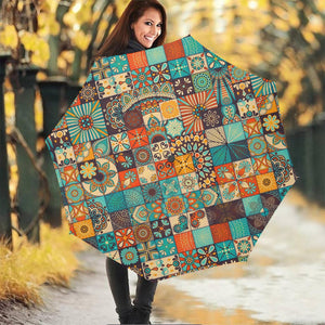 Vintage Mandala Bohemian Pattern Print Foldable Umbrella