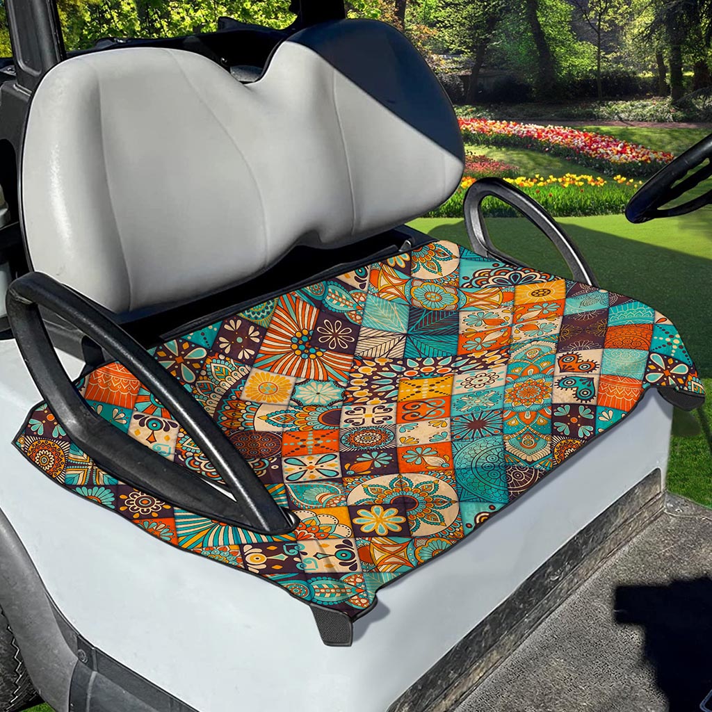 Vintage Mandala Bohemian Pattern Print Golf Cart Seat Cover