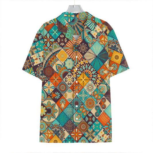 Vintage Mandala Bohemian Pattern Print Hawaiian Shirt