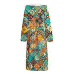 Vintage Mandala Bohemian Pattern Print Hooded Bathrobe
