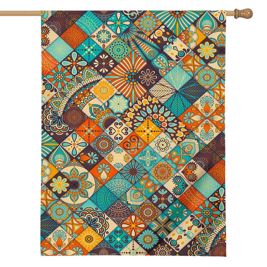Vintage Mandala Bohemian Pattern Print House Flag