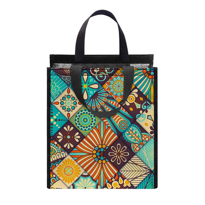 Vintage Mandala Bohemian Pattern Print Insulated Lunch Tote