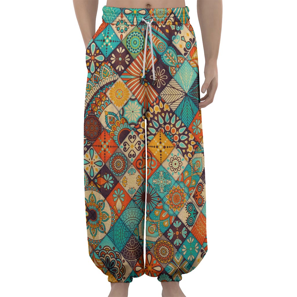 Vintage Mandala Bohemian Pattern Print Lantern Pants