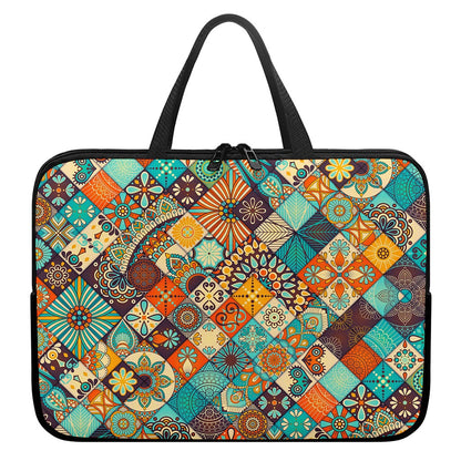 Vintage Mandala Bohemian Pattern Print Laptop Sleeve With Handle