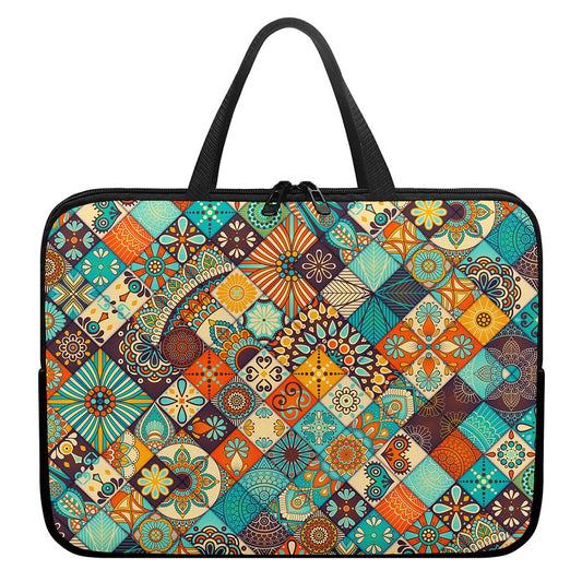 Vintage Mandala Bohemian Pattern Print Laptop Sleeve With Handle